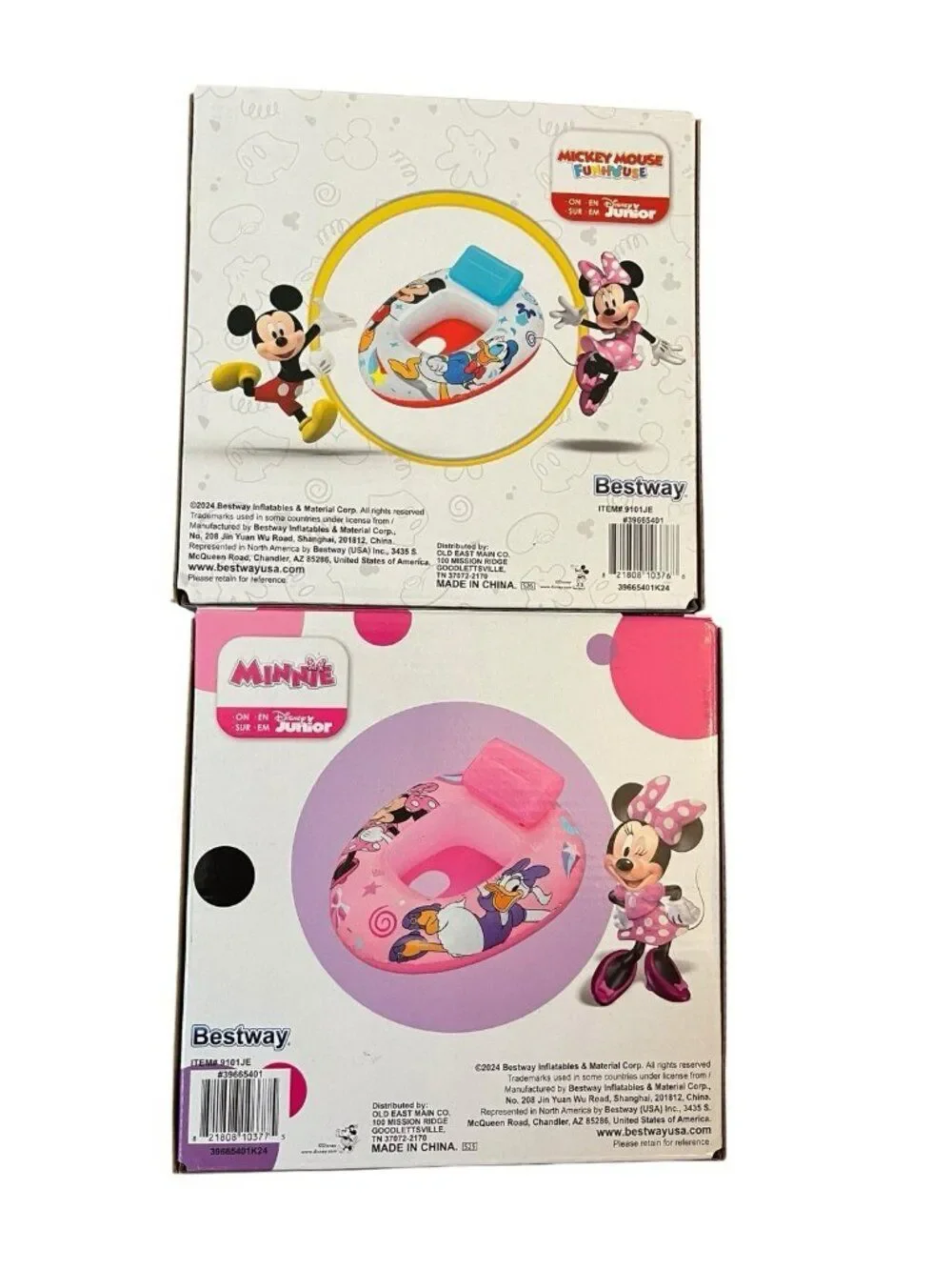 Disney Jr Minnie & Mickey Baby Watercraft Pool Raft Float Ages 6-18M Lot of 2